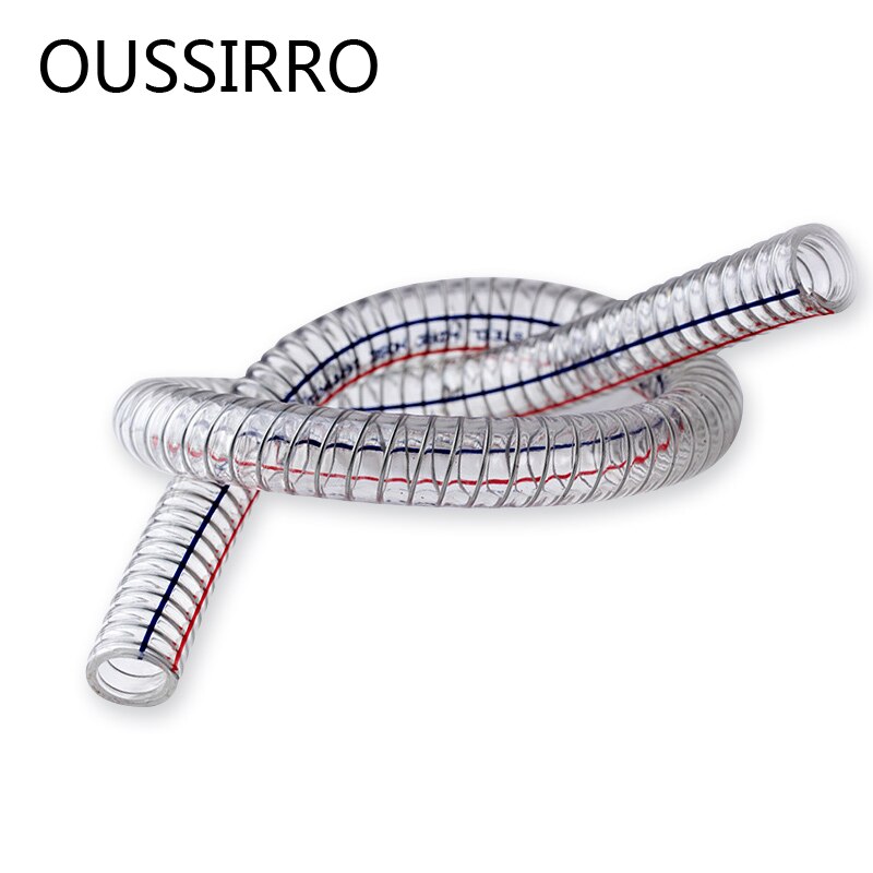 Tubo de silicona transparente para fontanería, manguera trenzada de alambre de acero de 1M, diámetro interior de 10mm