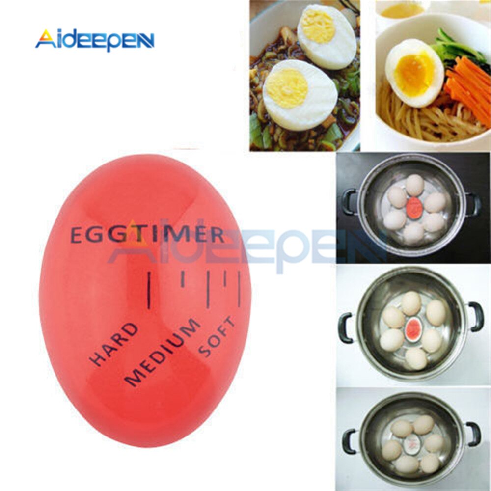 1 stk æg perfekt farveændring timer yummy bløde hårdkogte æg madlavning køkken miljøvenlig harpiks æg timer rød timer værktøjer