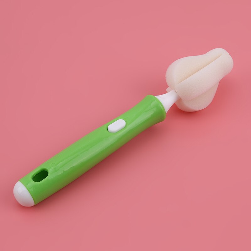 1 Set Baby Teat Cleaning Feeding Bottle Brushes Sponge Soft 360 Degree Nipple Cleaner Baby Bottle Brush With Handle Cleaning