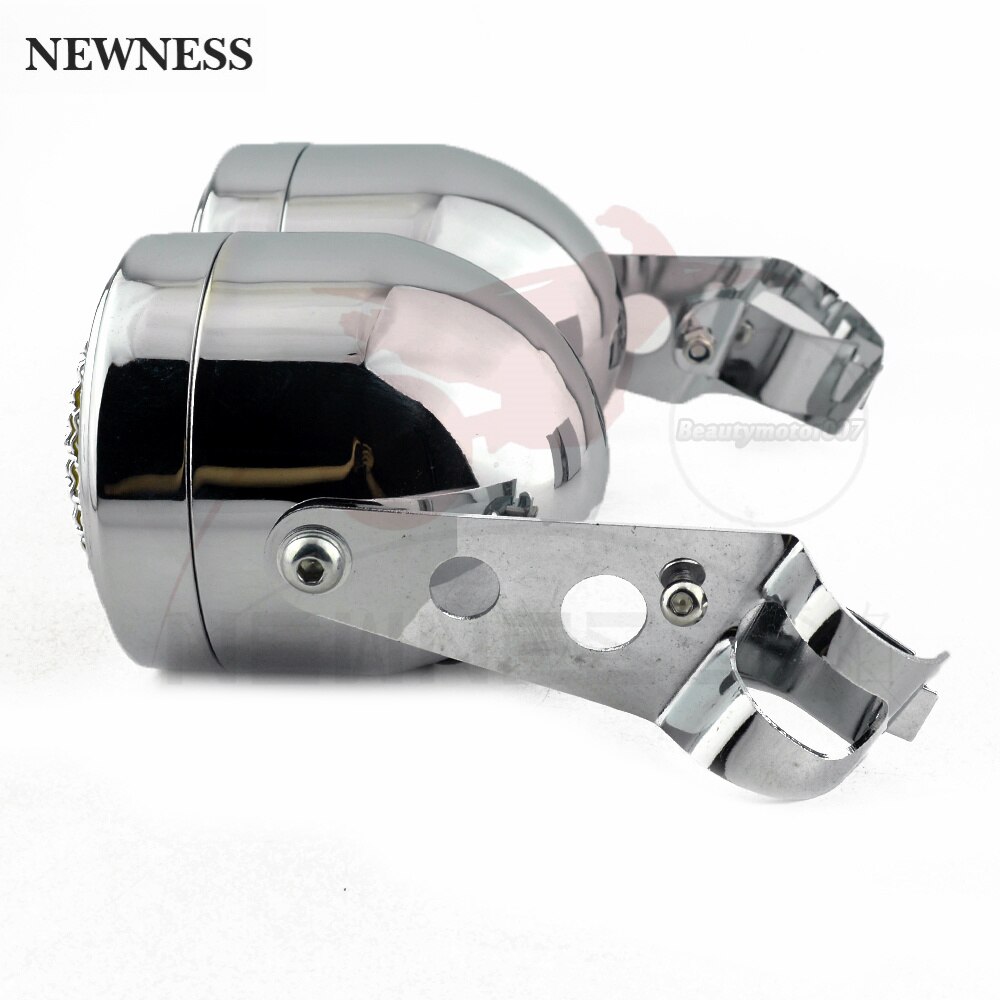 Double phare chromé pour moto Dominator nu, Double, réglable sur le côté, 28mm-36mm