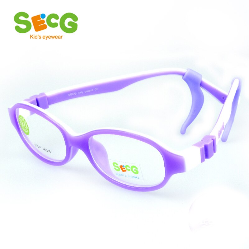 SECG TR90 Ultralight Soft Flexible Safety Kid Children Frame Glasses