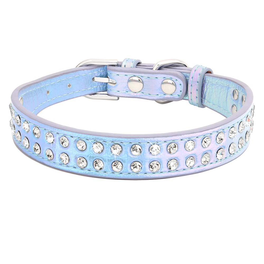 Strass halsband glanzende diamant kat hondenhalsbanden kristal glitter puppy huisdier lederen ketting voor kleine middelgrote honden Chihuahua: S / Rood
