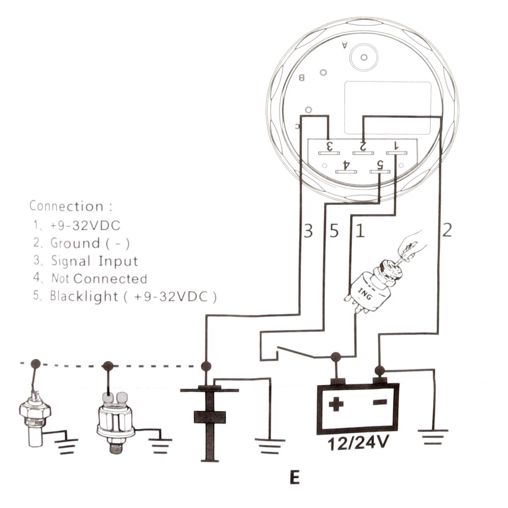 52mm 2 " 9-32v vanntett båt marine vann temperaturmåler