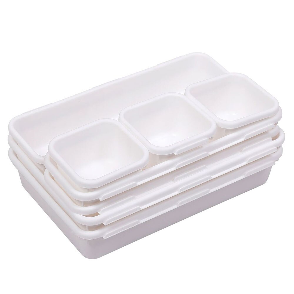 8Pcs Cluttery Drawer Organizers Storage Box Interlocking Narrow Bin Durable For Bathroom Office Multi-Purpose Table Organizer