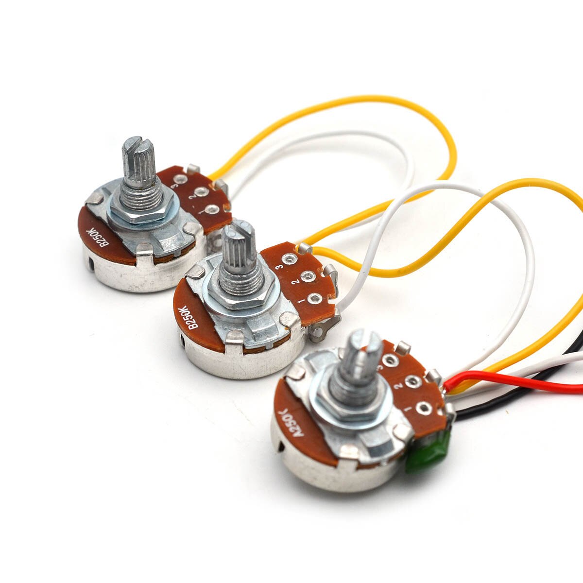 Arnés de cableado de bajo PB/JB, Kit precableado para guitarra de bajo de precisión, grande, 250K, Pots, 1/2, volumen, 1 tono Jack