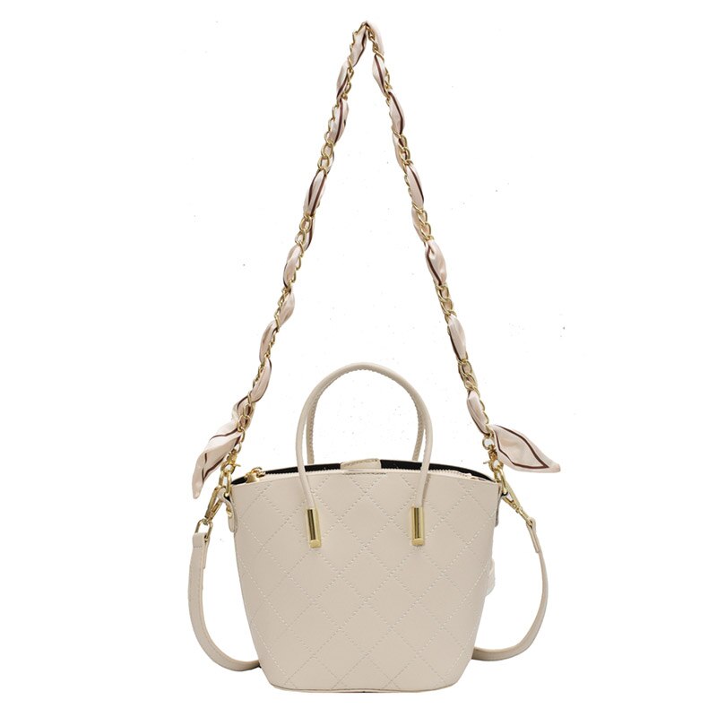 Weiche pu-leder-umhängetaschen für damen, beliebt Ich bin koreanischen stil, niedliche Eimer-Tasche, Bote Tasche mit einer schulter.: Beige