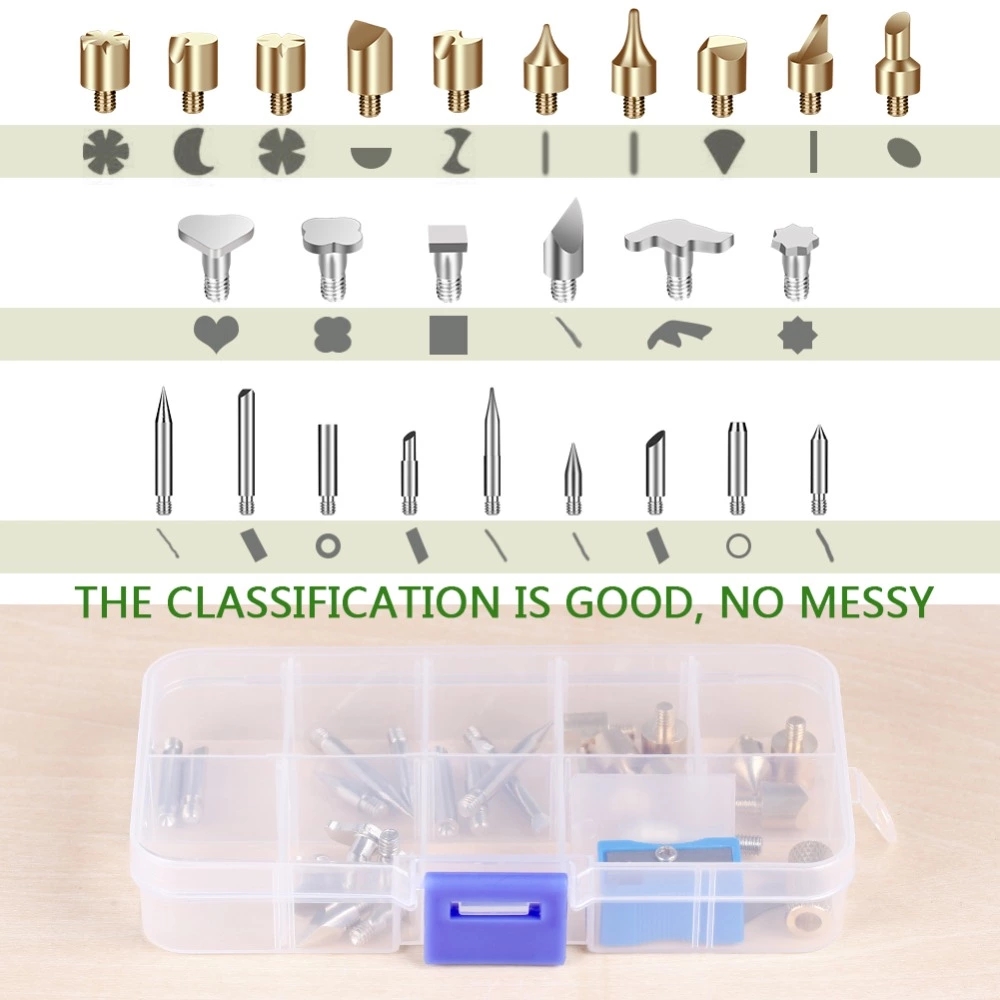 Wood Burning Art Kit Carving Pyrography Pen Kit 60W Adjustable Temperature Soldering Iron Welding Wood Embossing Burning set