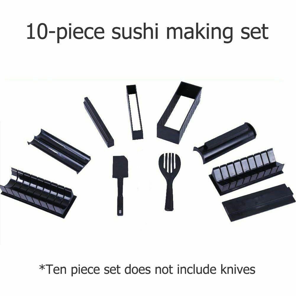 10pcs Sushi Making Kit Sushi Mold Deluxe Edition with Complete Sushi Set DIY Home Sushi Tool