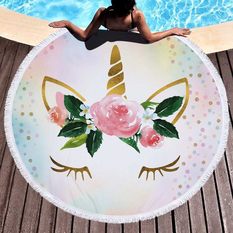 Eenhoorn Bohemian Mandala Strand Tapestry Hippie Sunshine Gooi Handdoek Deken Microfiber Zomer Boutique Ronde Strand Handdoeken