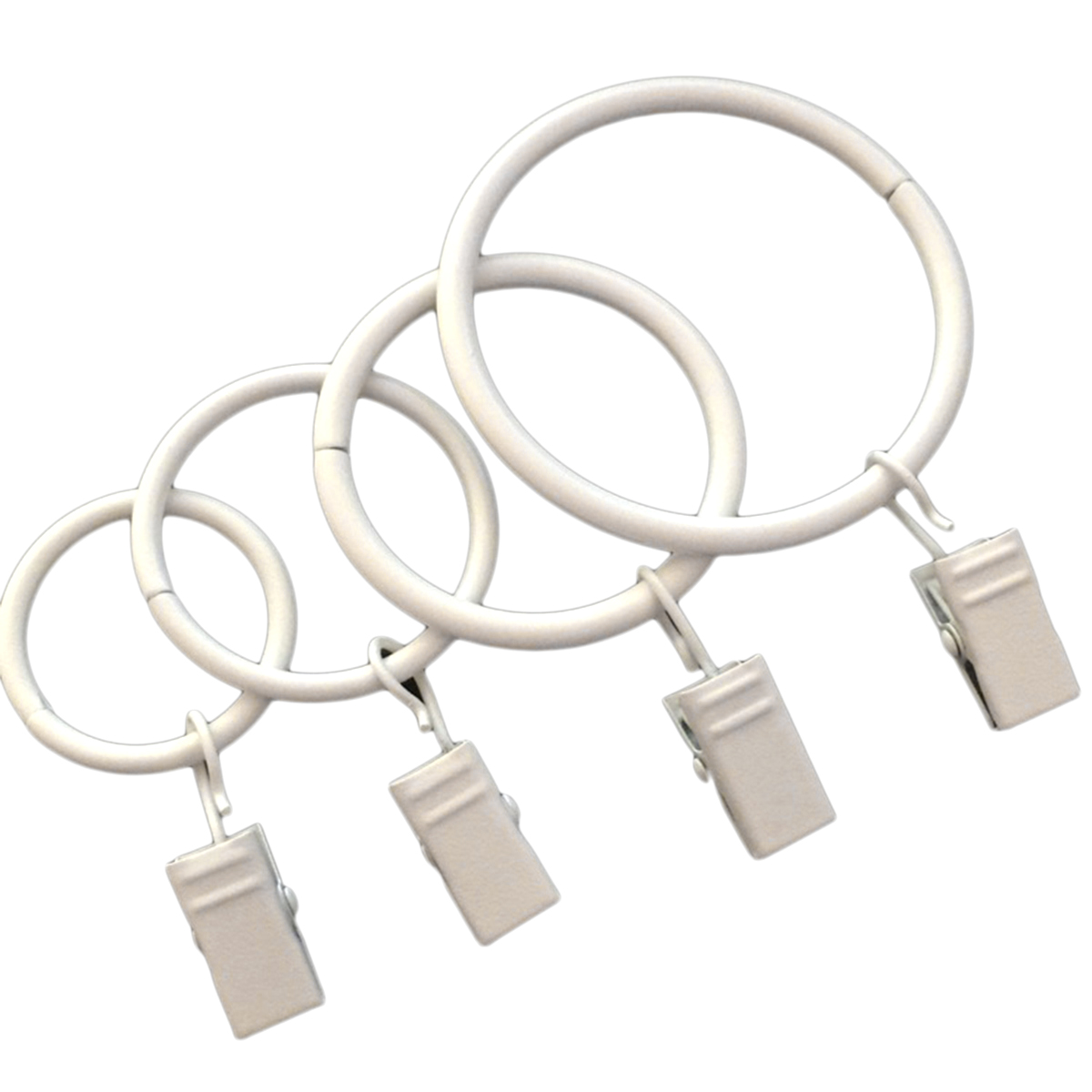 10 Curtain Rings with Clips Stable Drapery Rings Easy to Use Curtain Hooks for for Shower Window Door Curtain: Default Title