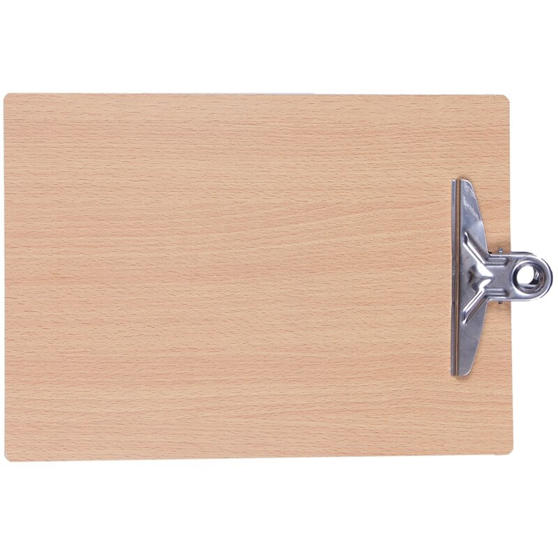 A4 Wooden Clipboard File Folder Stationary Board Hard Board Writing Plate Clip Document Bag File Folder Clipboard Report Office