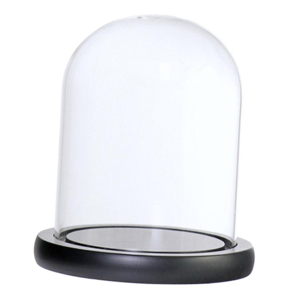 Klart glas lock landskap vas terrarium behållare blomhållare kupol för jul bröllop heminredning: Svart c