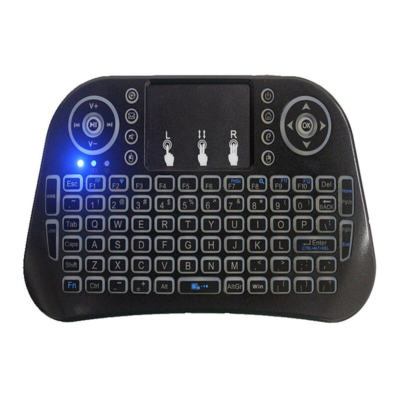 7 Color Backlit I8 Mini Wireless Keyboard 2.4ghz English Russian 3 Colour Air Mouse with Touchpad Remote Control Android TV Box