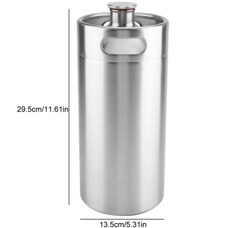 Barril de cerveza casera de acero inoxidable de estilo Mini barril portátil con cubierta de barril de cerveza artesanal para suministros de Hotel para el hogar (3.6L)