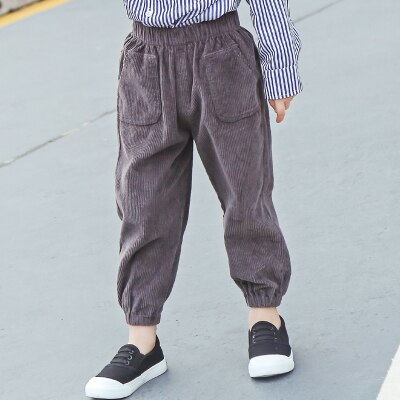 Pantalons de printemps-automne pour garçons | Vêtements en coton, pour enfants, en velours côtelé, pour bébés garçons et filles,: minggrey / 4T