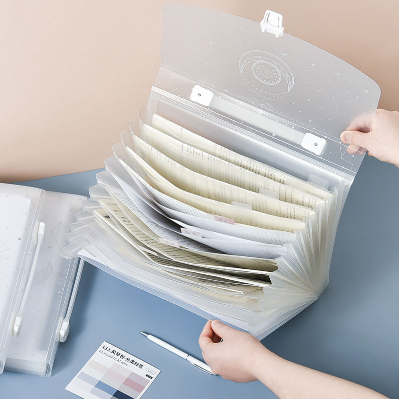 A4 Multi Layer High Capacity File Folder Transparent Portable Folder Organizer Storage Bag Catalog Simple Archive Folder