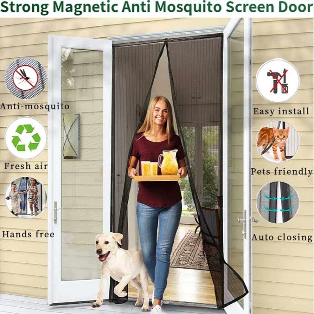 1/3/5pcs Magnetic Screen Door Self Sealing Hands Free Mesh Partition Keeps Bugs Out Pets and Kids Friendly Pending Keep Close