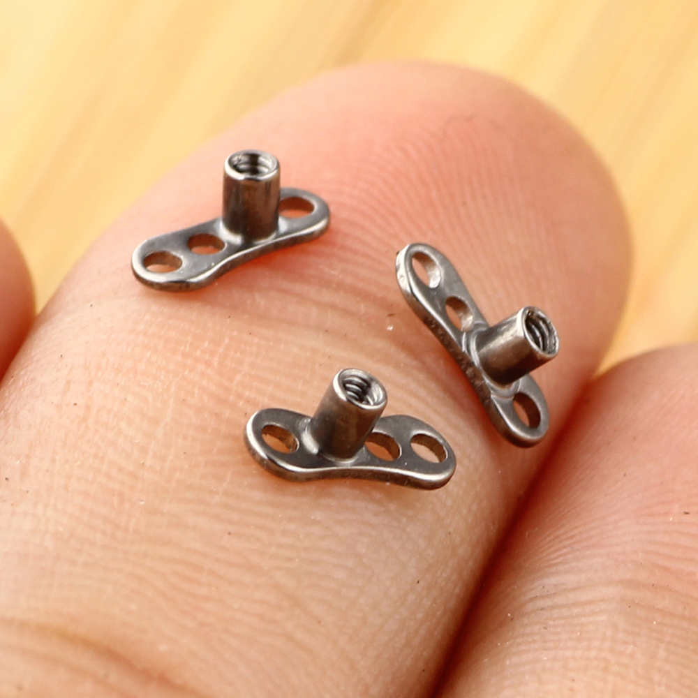 20 piezas 16G titanio base de ancla dérmica piel buzo superficie barra Piercings Micro Piercing dérmico superficie Piercing joyería del cuerpo