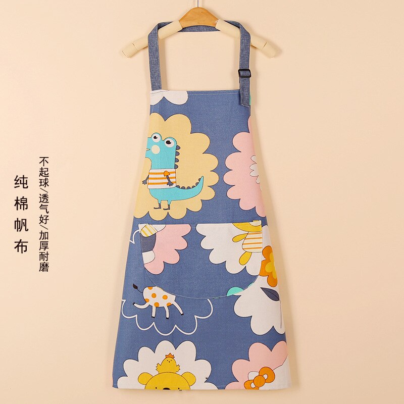 Printed Women Kitchen Aprons Pure Cotton Thickened Adult Home Cooking Baking Coffee Shop Cleaning Aprons: G