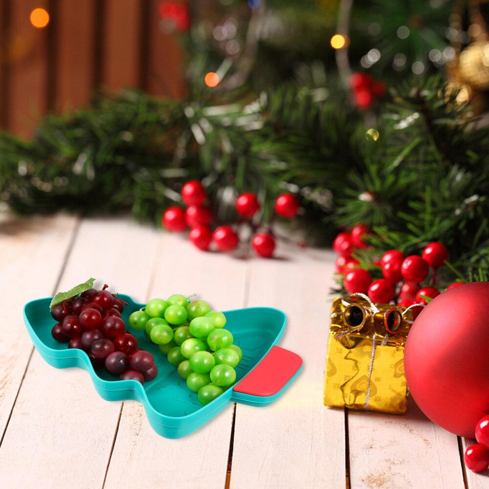 1Pc Multifunction Christmas Tree Shape Fruit Plates Candy Snack Trays