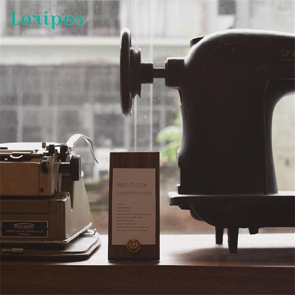 Brass Solid Wood Price Tag Display Table Postercard Clip Memo Holder Desk Name Card Clip Ins Label Holder Board Wood Photo Stand