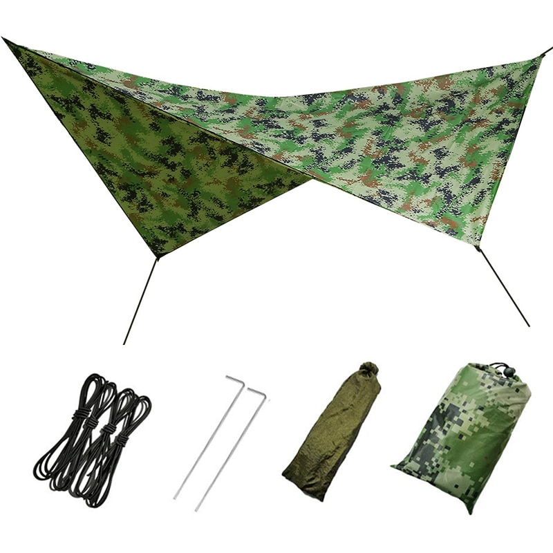 🚀 vandtæt camping presenning telt ultralet fodaftryk mutifunktionel bundtæppe picnic og strandmåtte med bæretaske
