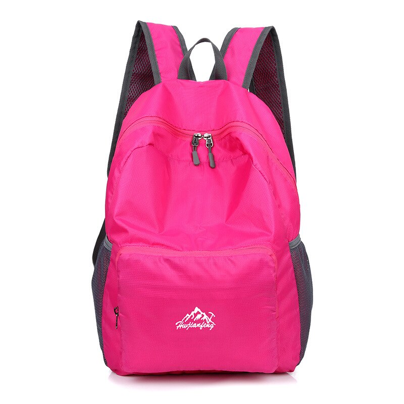 Ultralight Outdoor Sports Bags Waterproof Camping Climbing Bag Foldable Hiking Shoulder Bag Trekking Mountaineering Backpack: Rose Red