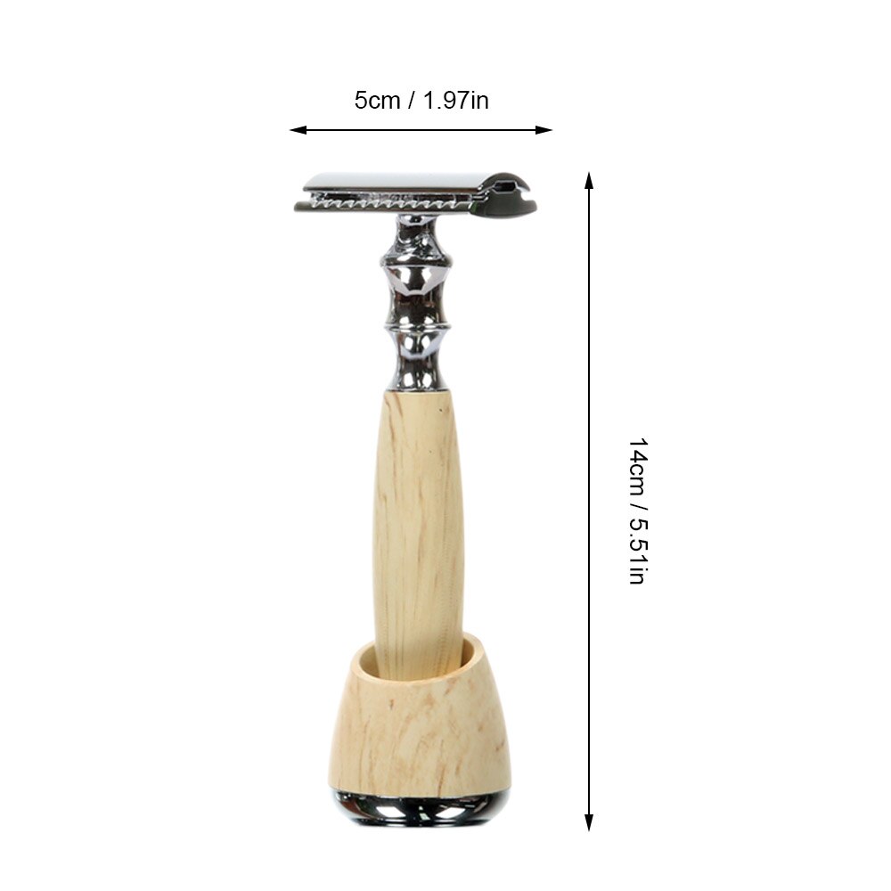 Razor Shaving Kit Double Edge Safety Razor with Stand Aluminum Alloy Handle Manual Beard / Mustache Removal Tool Kit