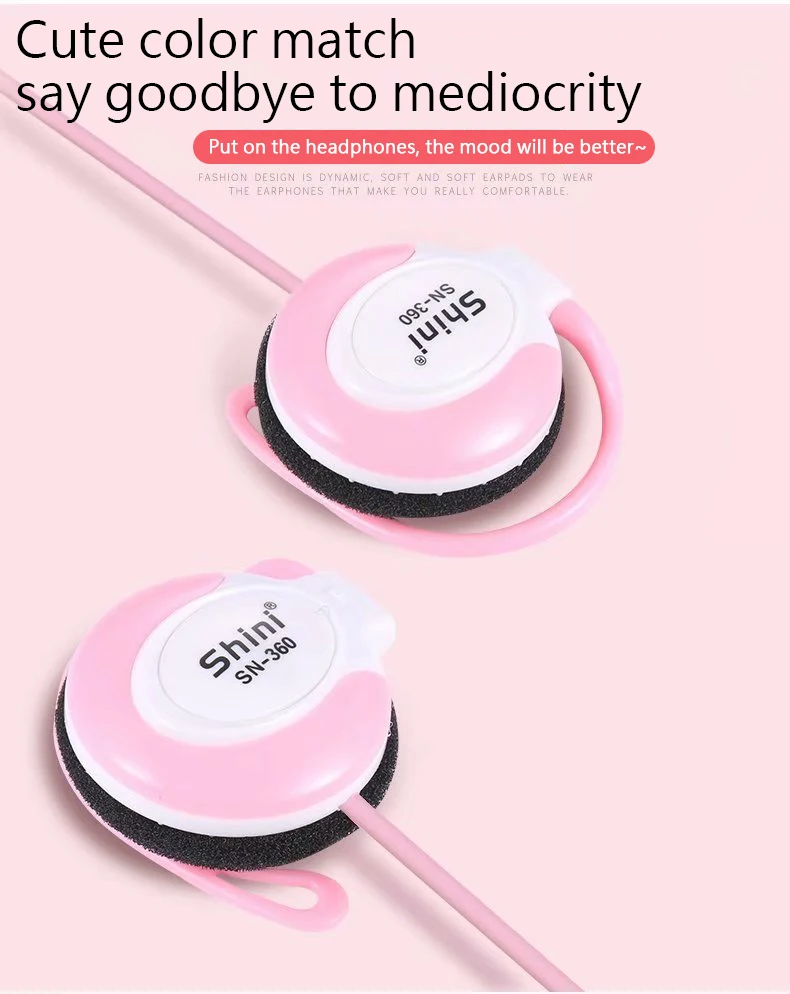 Auriculares universales con gancho para la oreja, cascos con micrófono, sonido HD, graves, música con cable, para teléfono, Pc, Mp3, 3,5 Mm
