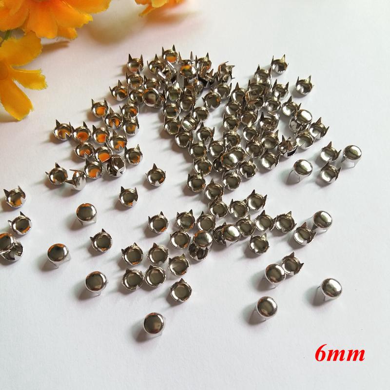 Lots Rivets 300pcs/lot 6mm Silver Round Studs Rivets Punk deco... – Grandado