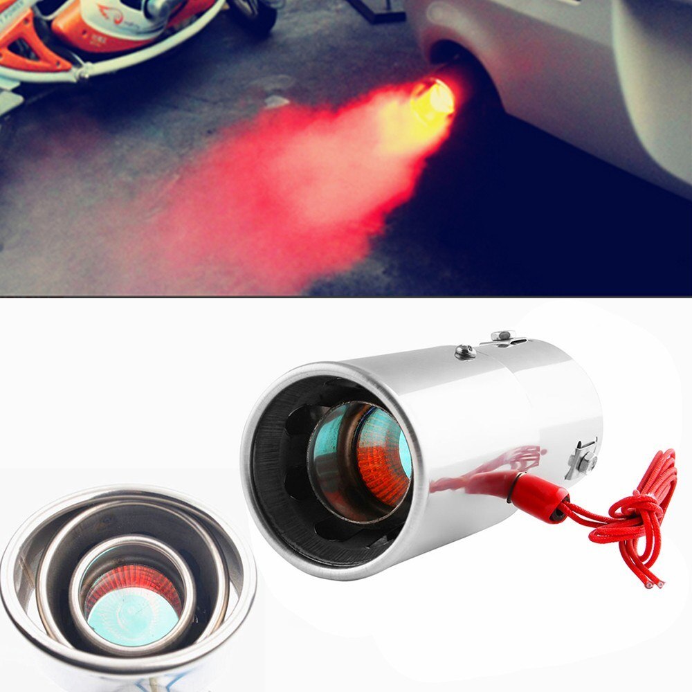 Rood Licht Flaming Rvs Uitlaat Tip Spitfire Auto LED Uitlaatpijp Auto LED Uitlaatpijp Auto Uitlaatpijp