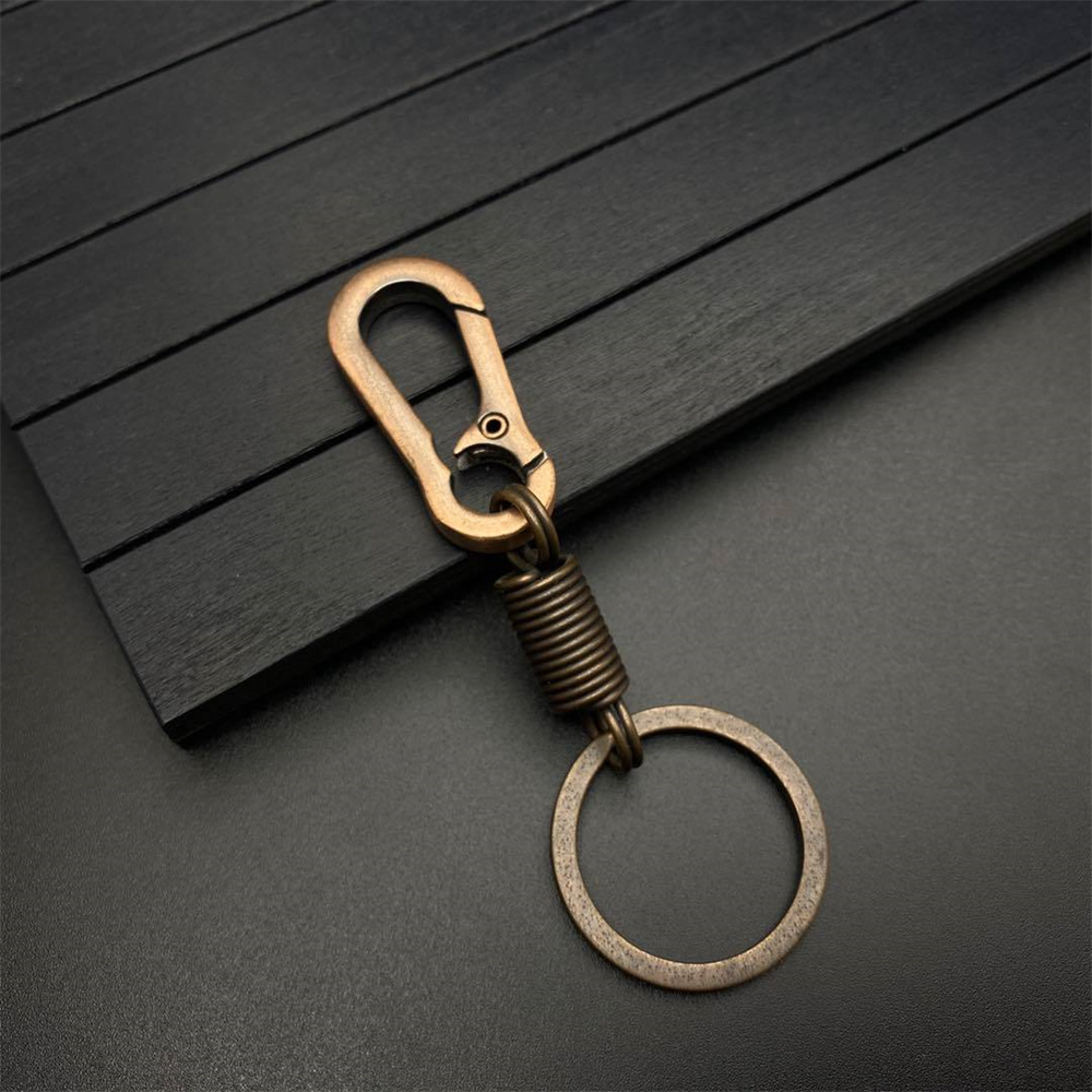 Männer Doppel Ring Schlüsselbund Metall Taille Schnalle Auto Schlüssel Halfter Anhänger draussen Karabiner Klettern Werkzeug Angeln Schlüsselring Geschäft: Gold