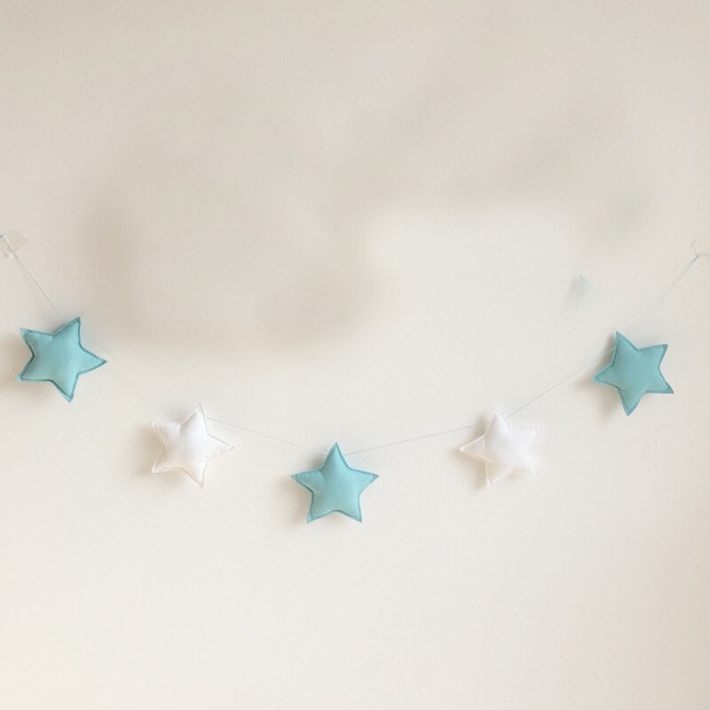 Guirnalda nórdica de estrellas y luna para decoración de pared, cartel de , alfombra de cama, banderines para Baby Shower, adorno colgante para habitación de niños, accesorios para fotos: K