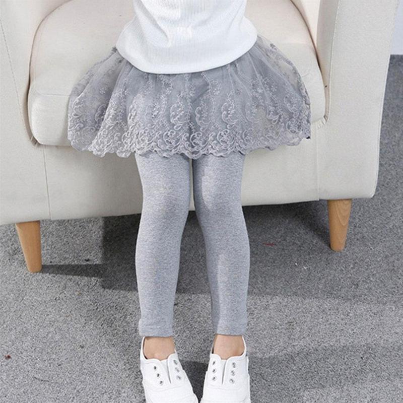 Jupe-culotte en dentelle pour filles, Leggings mignons, princesse, bleu marine, gris, P1W3, printemps et automne