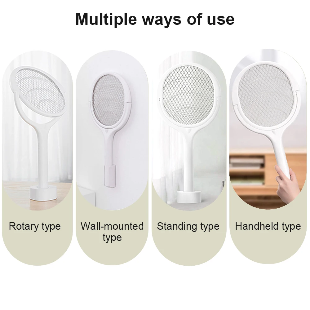 6in1 Muggen Killer Lamp Multicunctionele Hoek Verstelbare Bug Zapper Elektrische USB Oplaadbare Mosquito Fly Bat Swatter
