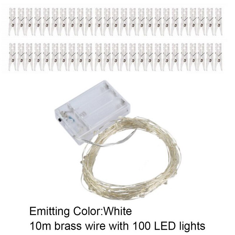 2m/5m/10m gør-det-selv fotoramme fotoklip led lys dekoration udendørs fest bryllup lys led streng bryllup belysning