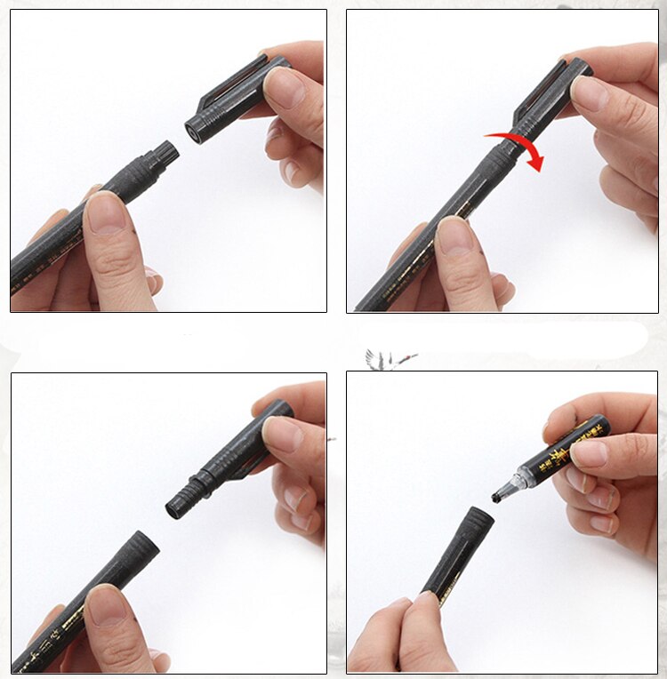 12 stk farverig engangs pen blæk, blæk etui, studerende fyldepen 05mm ,  blæk patron refills