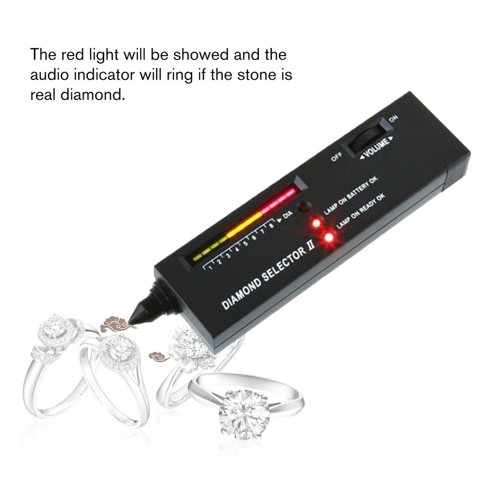 Diamant tester edelsten perlevelger høy nøyaktighet smykker watcher verktøy ledet diamant indikator test penn