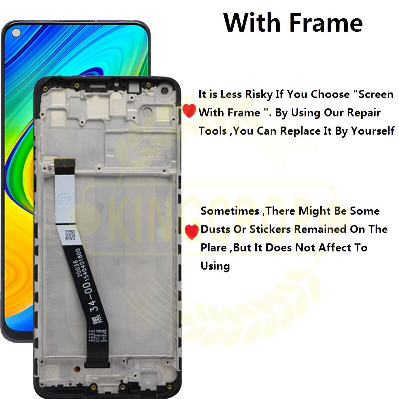 Originalt display til xiaomi redmi note 9 lcd redmi 10x lcd berøringsskærm digitaliseringssamling til redmi note 9 displayskærm