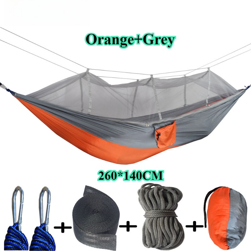 Outdoor Klamboe Hangmat Luchttent Kamperen Met Klamboe Ultralicht Nylon Dubbel Draagbaar Reizen Buiten Kamperen: Bruin