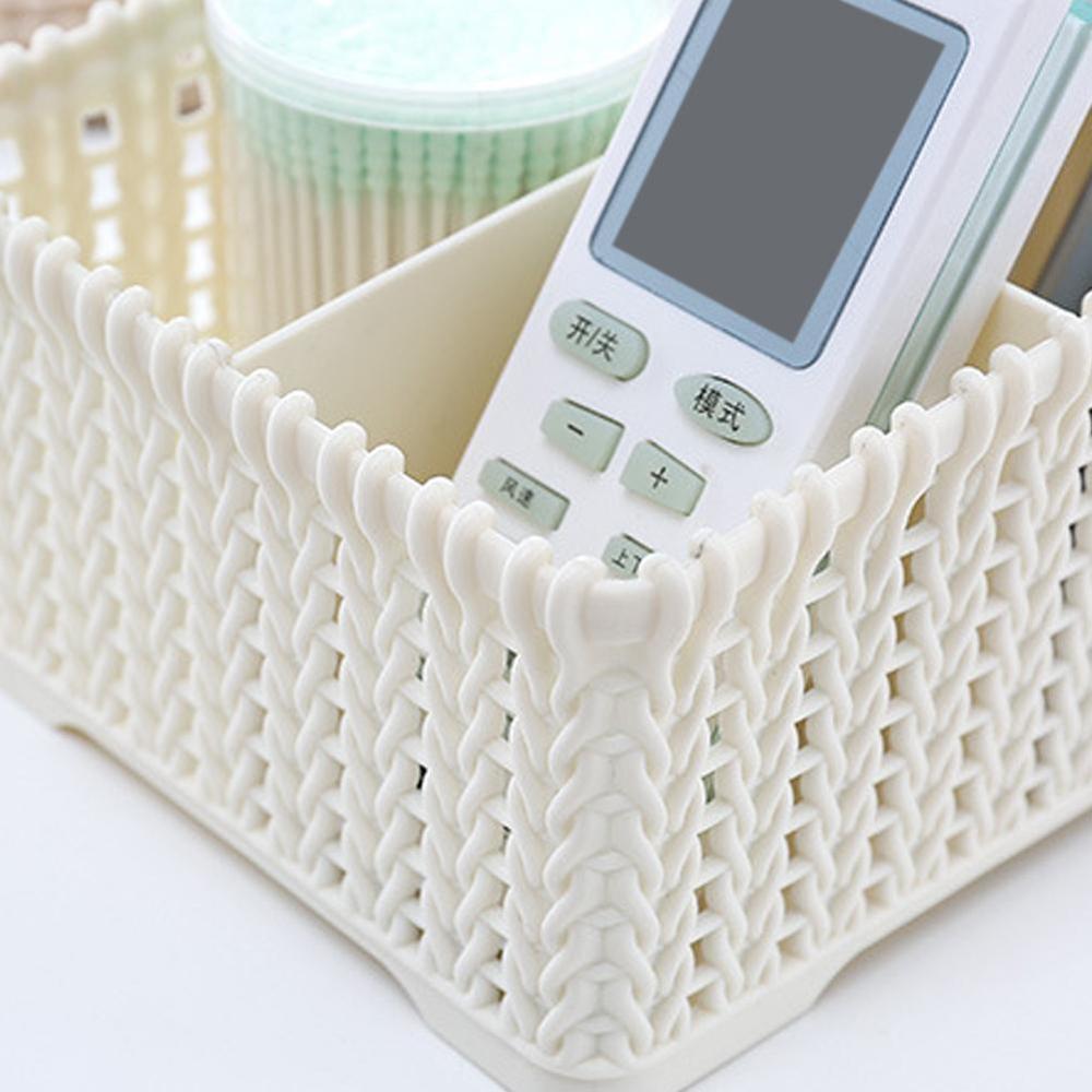 Huishoudelijke imitatie rotan kantoorafval opbergmanden opbergmanden cosmetica afstandsbediening make-up organizer mand voor badkamer  a6 t 1