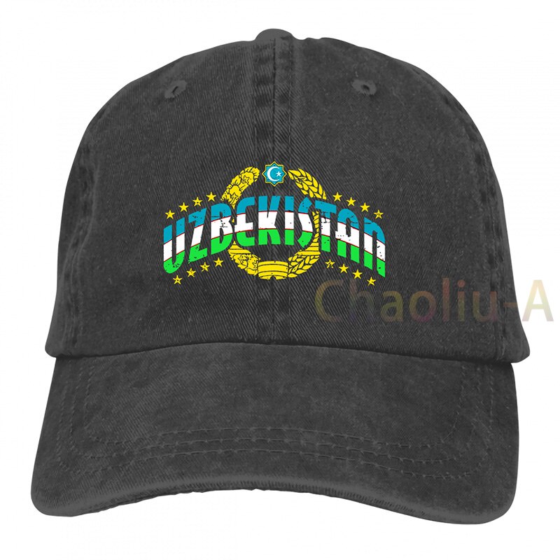 Usbekistan Patriotischen Flagge Usbekistan Stolz Tashkent Samarkand Baseball cap männer frauen Trucker Hüte verstellbare kappe: 2-Black