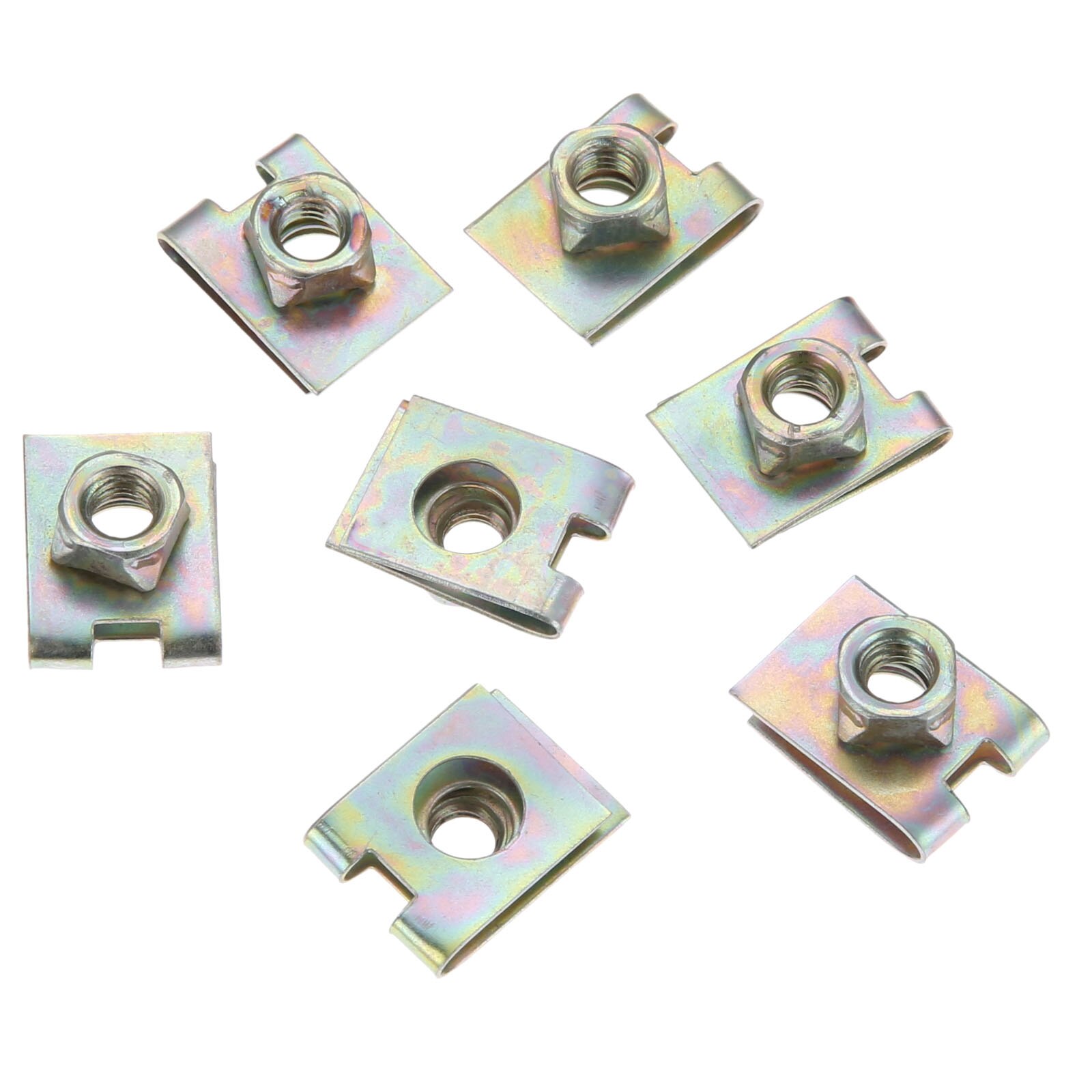20 stk metalfjeder u-type plademøtrik hastighed clips  m6 6mm slidbane til bilpanel forsvar auto fastgørelses clips u-type skrueholdere
