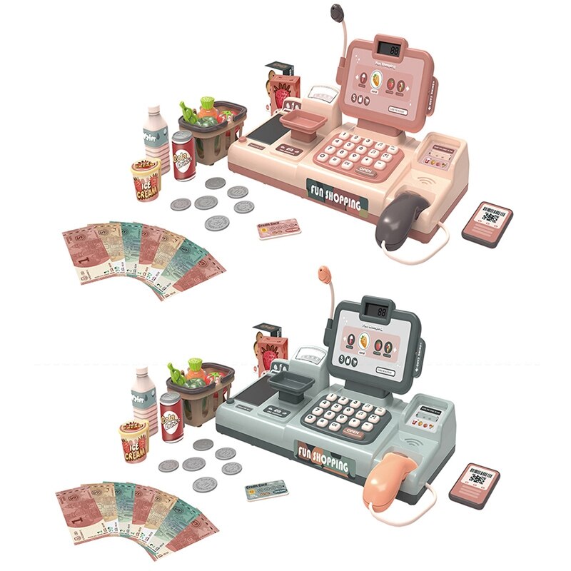 25Stck vorgeben abspielen Mini Simulation Elektronische Supermarkt Kassen Bausätze Spielzeug Multifunktionale freundlicher Rolle Spielen einstellen