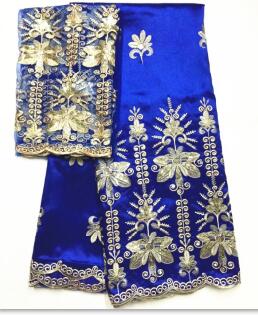 Wrapper George fabric nigerian lace fabrics silk fabric royal blue George Lace Fabric With Sequin tule lace: LX1500610G7