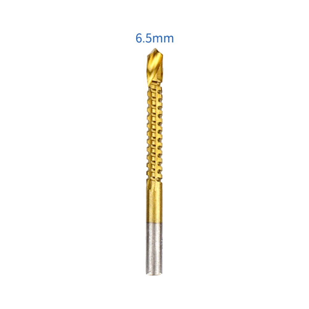 1/6 Stuks 3-8Mm Titanium Coated Hss Boor Elektrische Boor Gat Groovende Boor Zaag Timmerman houtbewerking Gereedschap: 1pc 6.5mm