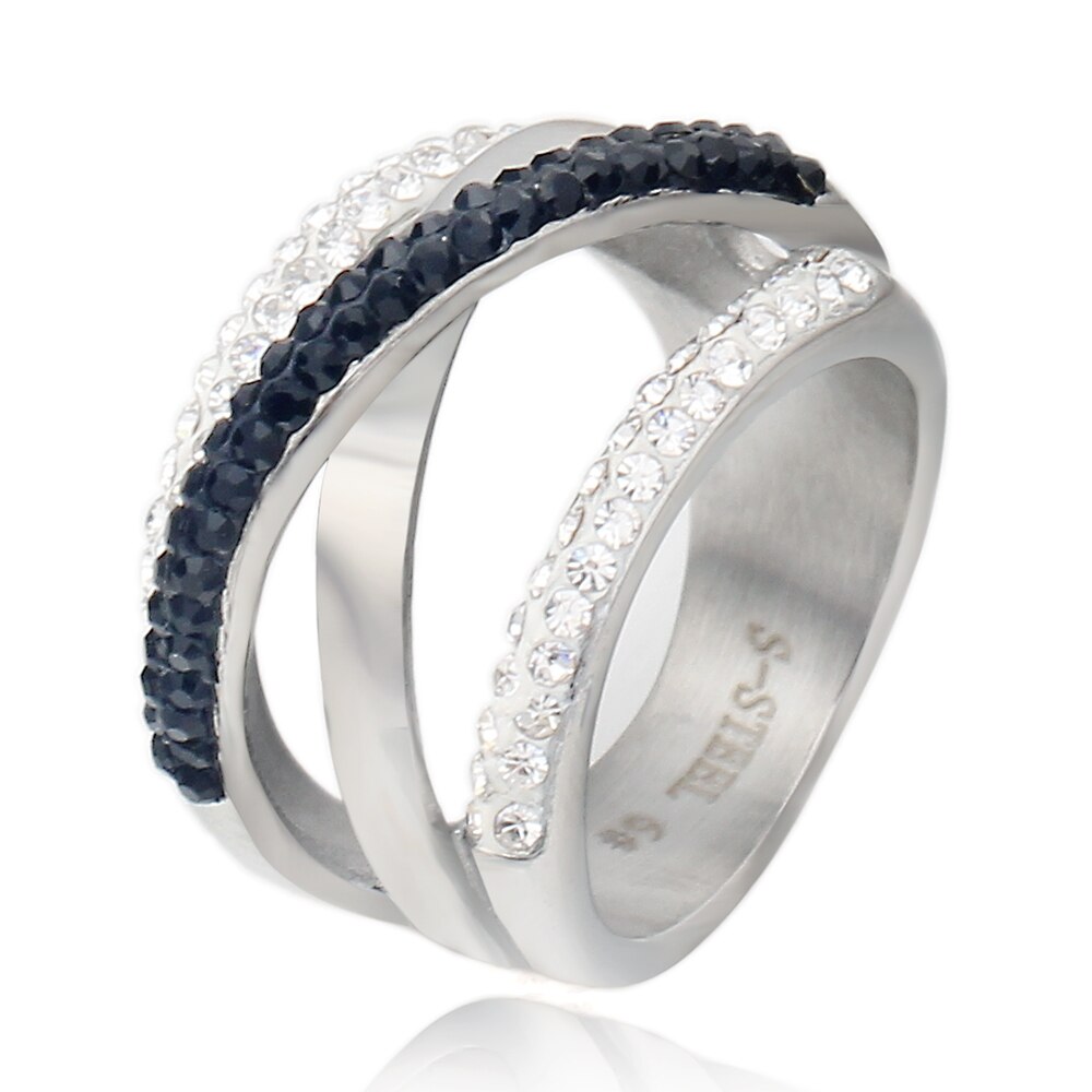 edelstahl Kristall Schmuck Verlobung Ringe Für Frauen