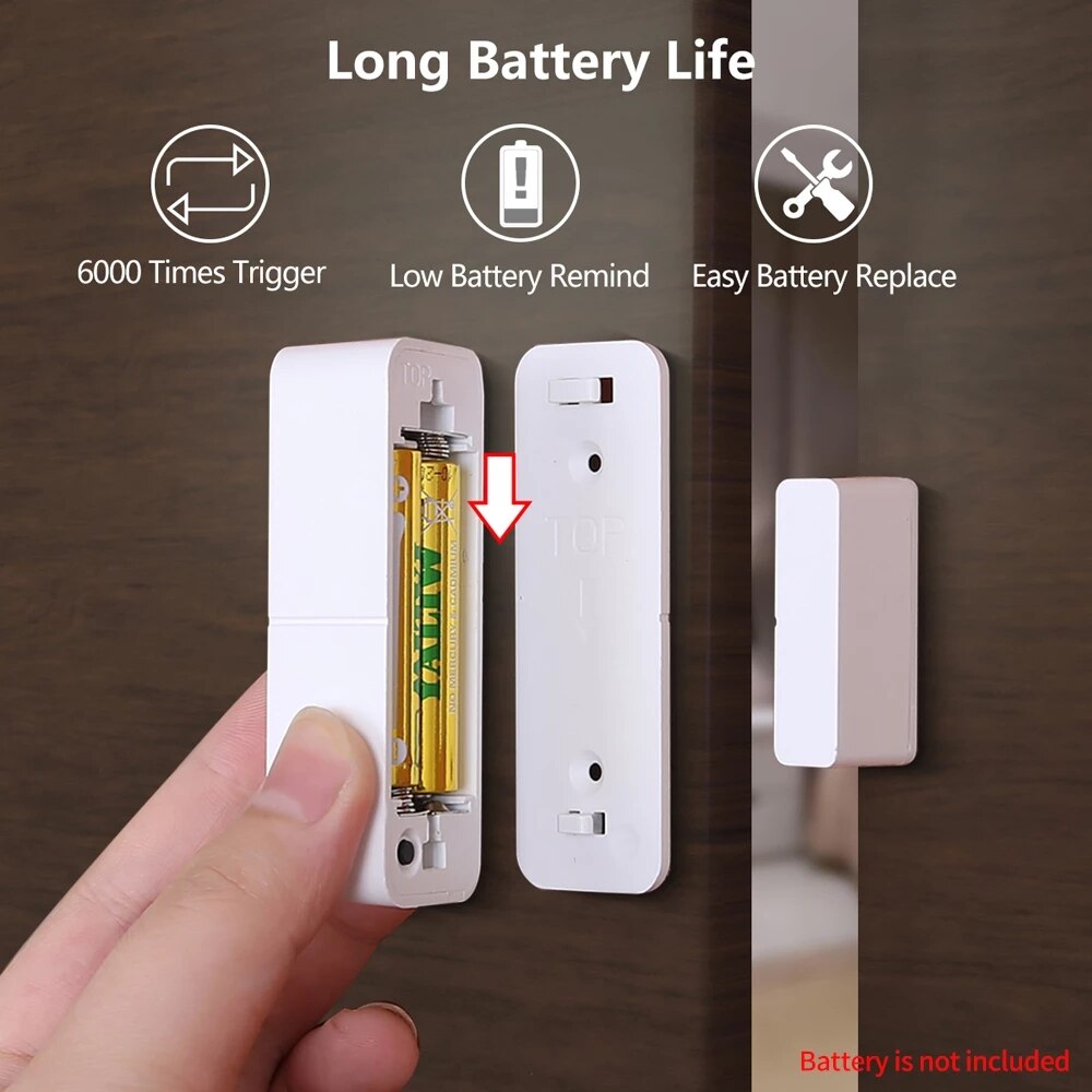 Tuya Smart Home Wifi Deur Sensor Window Contact Open Close Smartlife App Afstandsbediening Compatibel Met Alexa Google Assistent