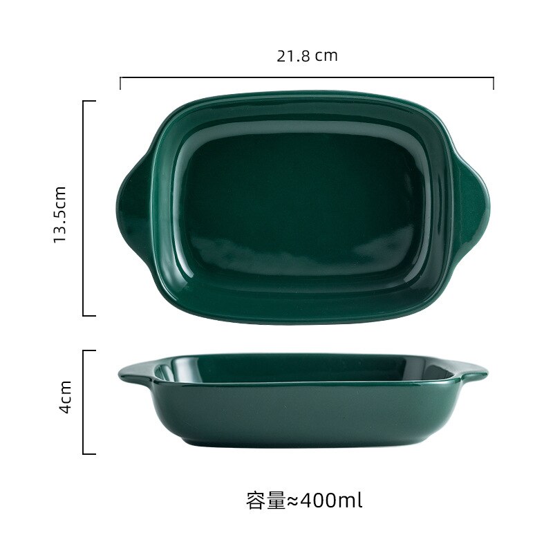 Yellow/Red/Blue/Green/Grey/Pink 400ml/500ml Fruit Salad Bowls Ceramic Tableware Tray Decorative Living Room Plates: 400ml Green