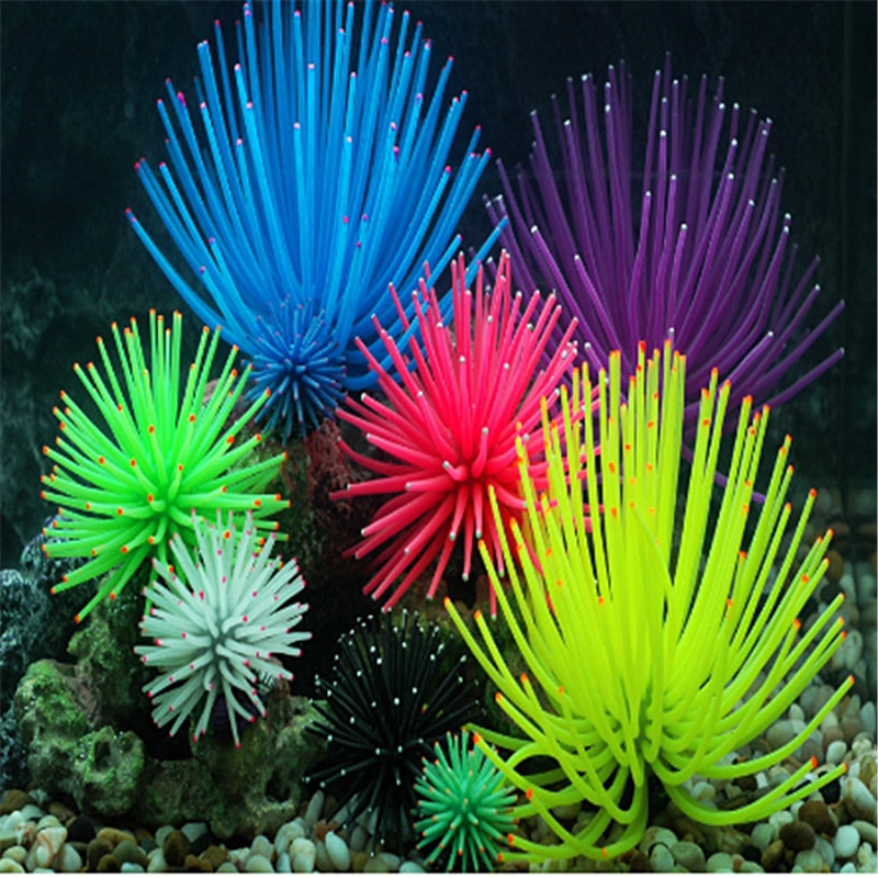 Sucker Coral Aquarium Artificial Coral Plant Glowing Artificial Jellyfishes Underwater Landscape Fish Tank Aquarium Accessories